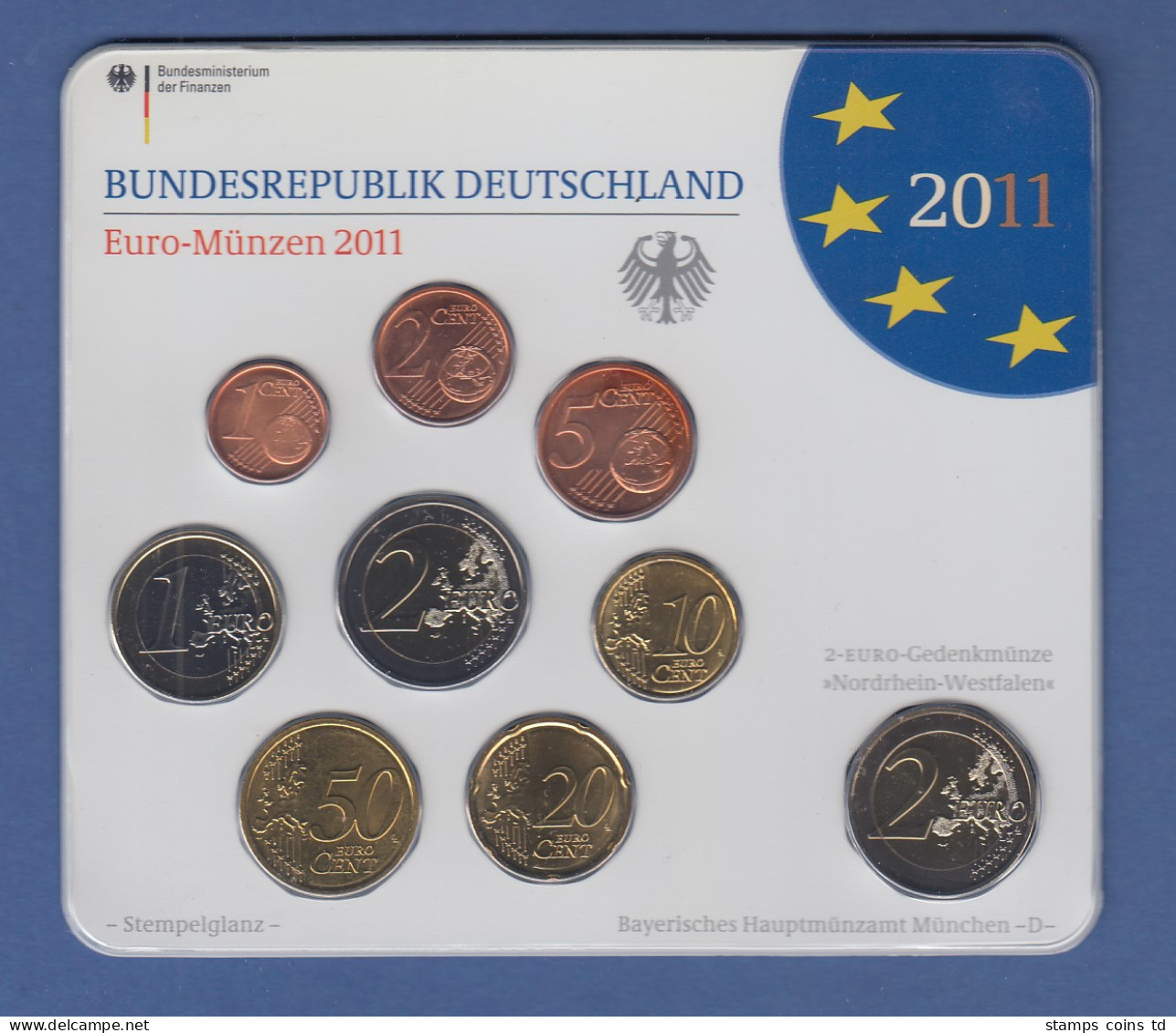 Bundesrepublik EURO-Kursmünzensatz 2011 D Normalausführung Stempelglanz - Sets De Acuñados &  Sets De Pruebas