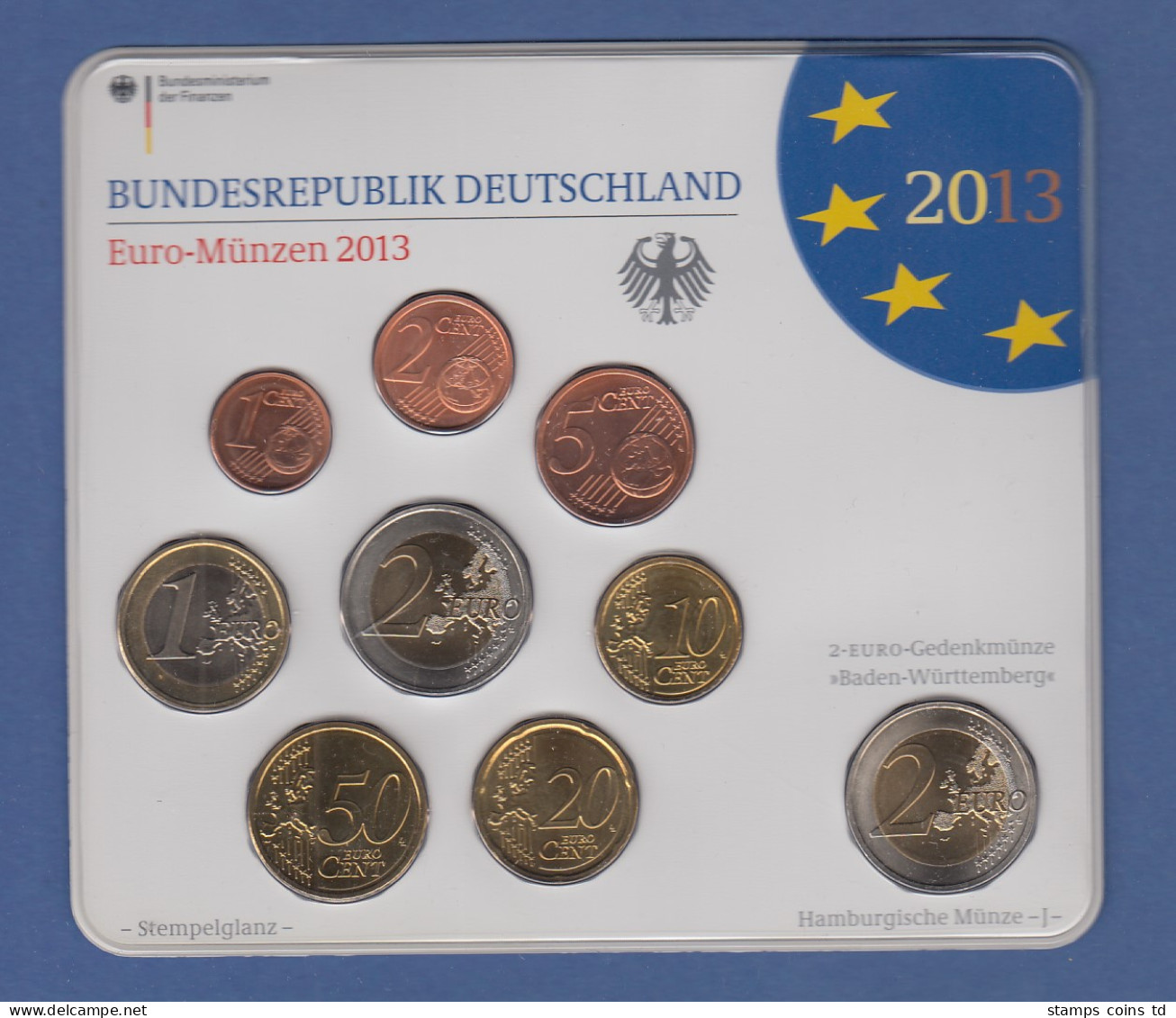 Bundesrepublik EURO-Kursmünzensatz 2013 J Normalausführung Stempelglanz - Sets De Acuñados &  Sets De Pruebas