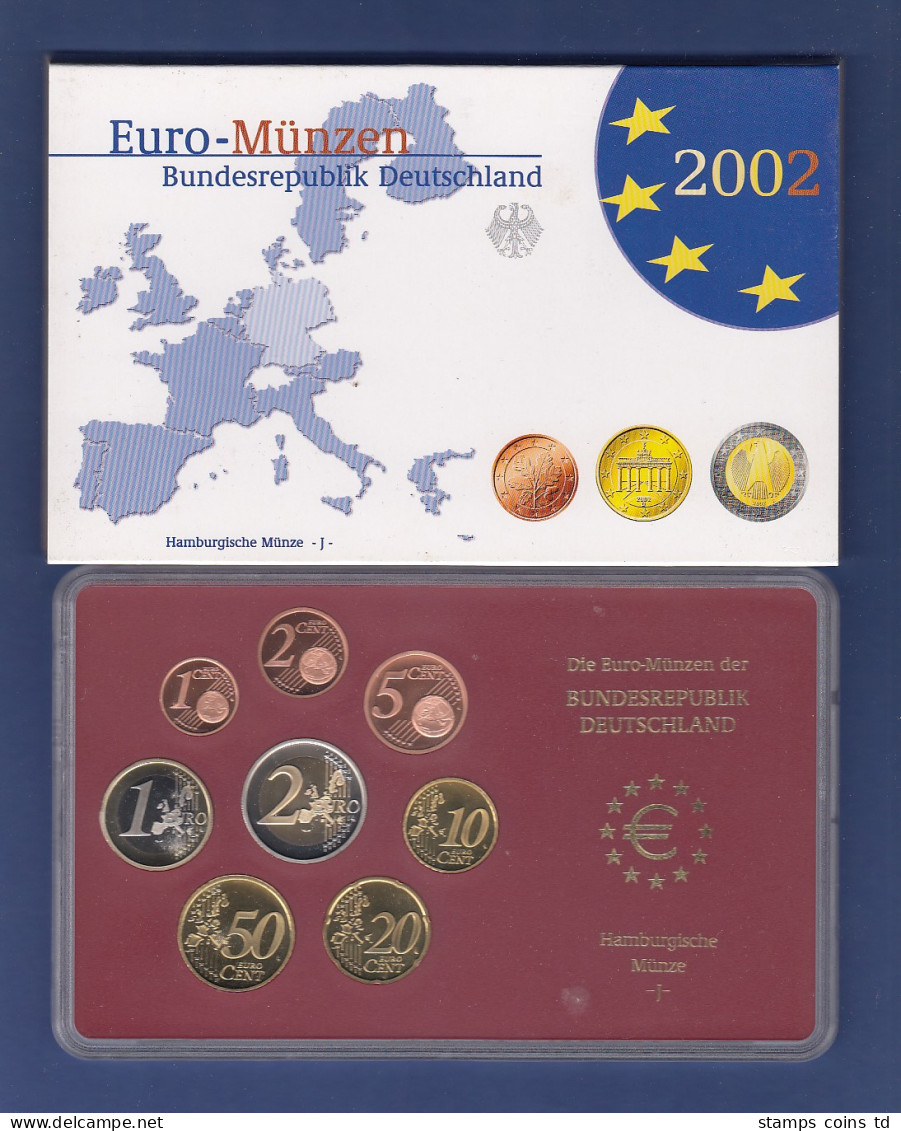 Bundesrepublik EURO-Kursmünzensatz 2002 J Spiegelglanz-Ausführung PP - Mint Sets & Proof Sets