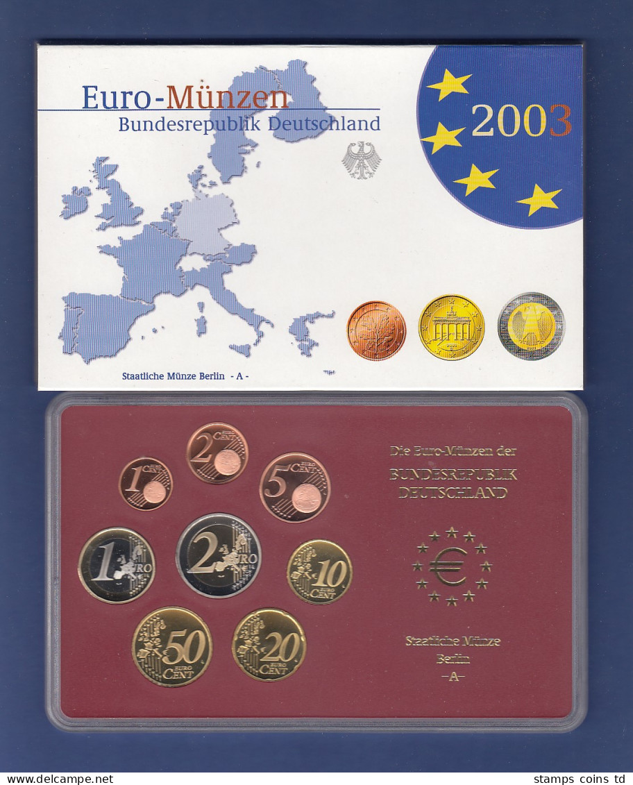 Bundesrepublik EURO-Kursmünzensatz 2003 A Spiegelglanz-Ausführung PP - Mint Sets & Proof Sets