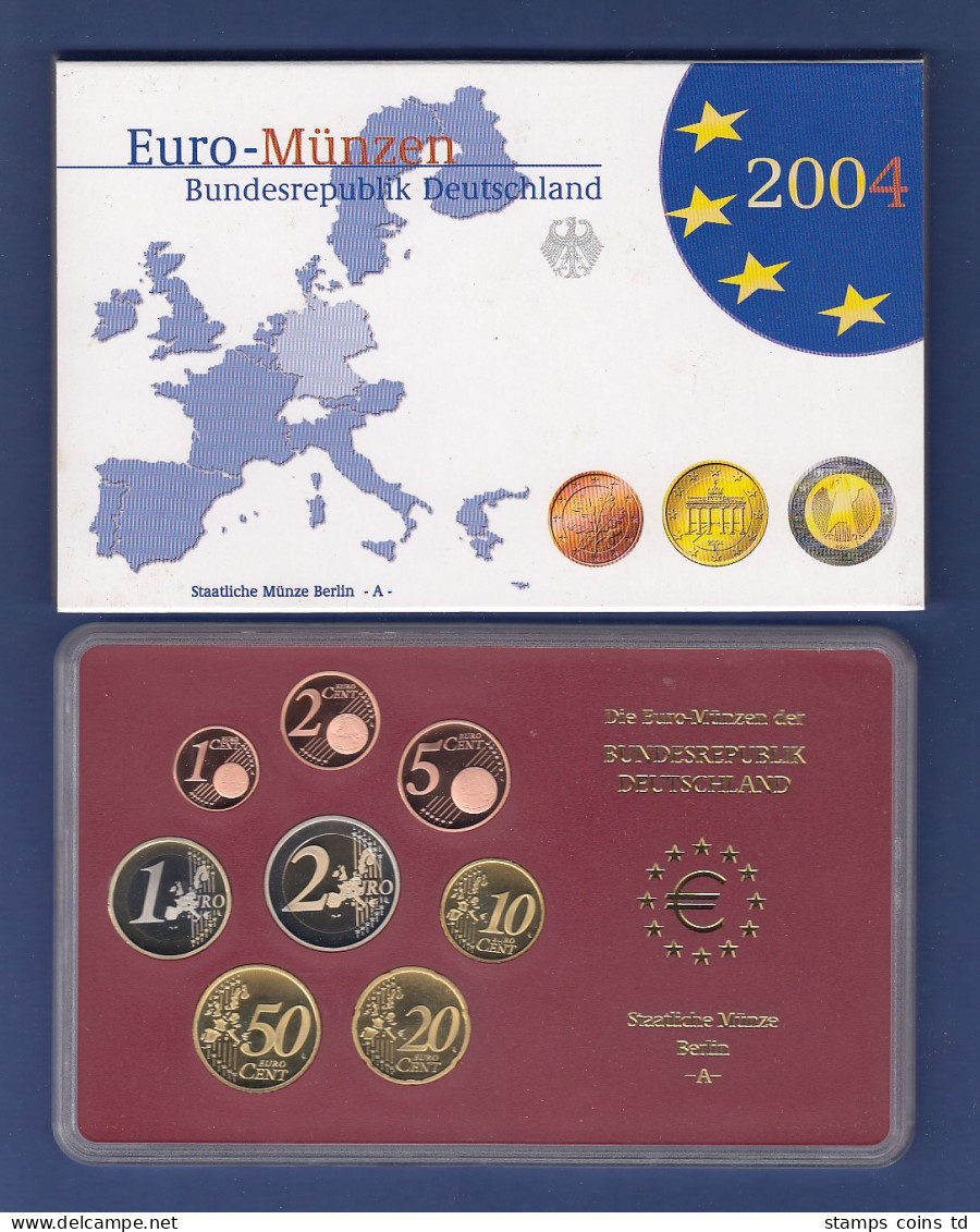 Bundesrepublik EURO-Kursmünzensatz 2004 A Spiegelglanz-Ausführung PP - Mint Sets & Proof Sets