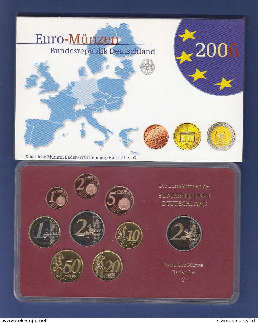 Bundesrepublik EURO-Kursmünzensatz 2006 G Spiegelglanz-Ausführung PP - Mint Sets & Proof Sets