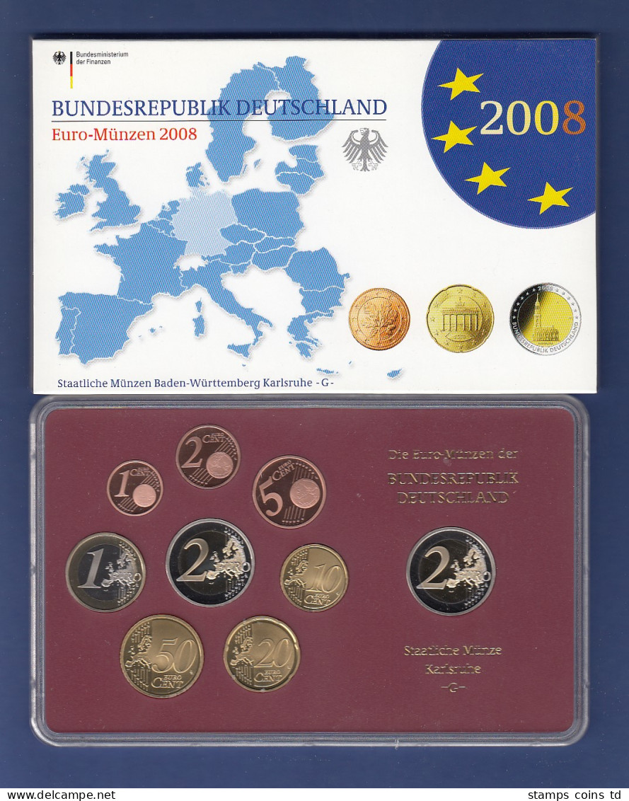 Bundesrepublik EURO-Kursmünzensatz 2008 G Spiegelglanz-Ausführung PP - Ongebruikte Sets & Proefsets
