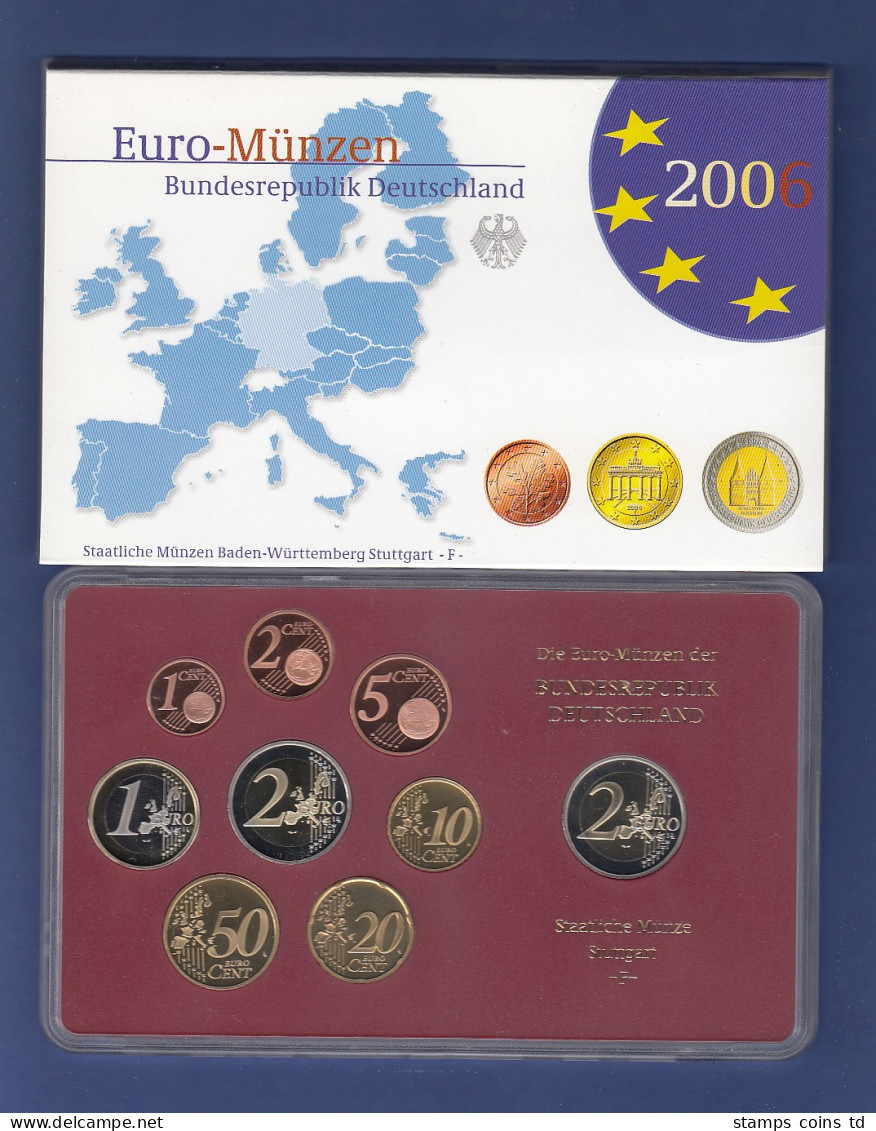 Bundesrepublik EURO-Kursmünzensatz 2006 F Spiegelglanz-Ausführung PP - Ongebruikte Sets & Proefsets