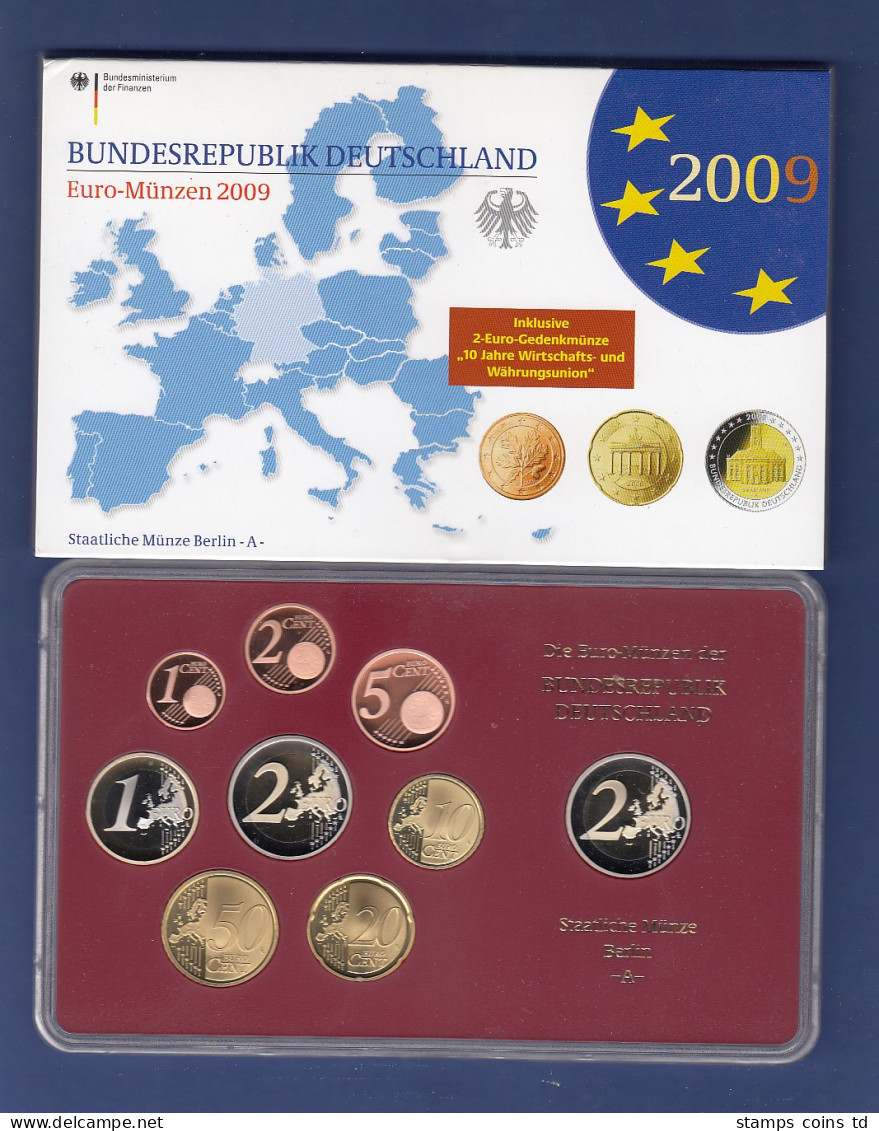 Bundesrepublik EURO-Kursmünzensatz 2009 A Spiegelglanz-Ausführung PP - Mint Sets & Proof Sets