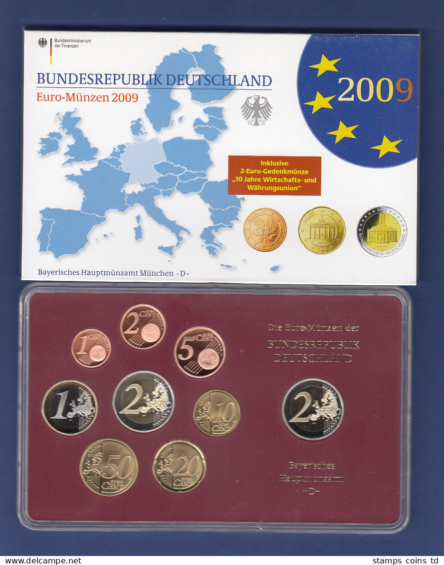 Bundesrepublik EURO-Kursmünzensatz 2009 D Spiegelglanz-Ausführung PP - Ongebruikte Sets & Proefsets