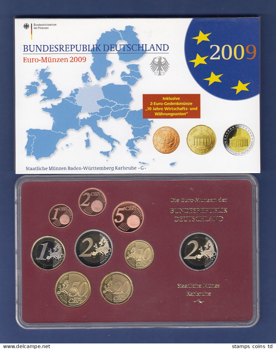 Bundesrepublik EURO-Kursmünzensatz 2009 G Spiegelglanz-Ausführung PP - Mint Sets & Proof Sets