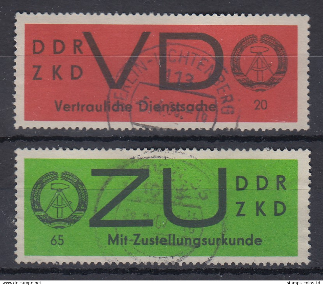 DDR Dienstmarken VD 3x Und ZU 3x Jeweils Bedarfs-gestempelt - Gebraucht