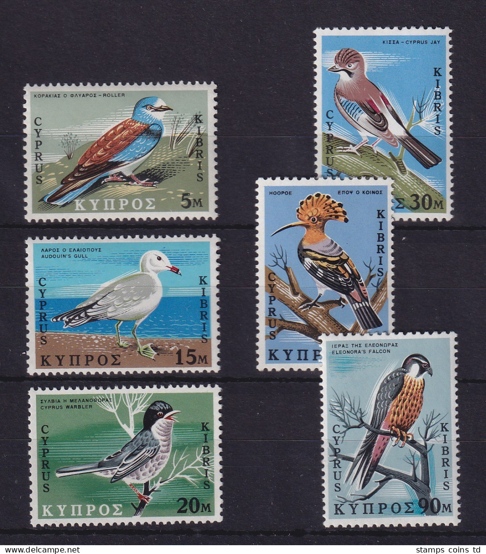 Zypern 1969 Einheimische Vögel Mi.-Nr. 322-327 Postfrisch ** - Other & Unclassified