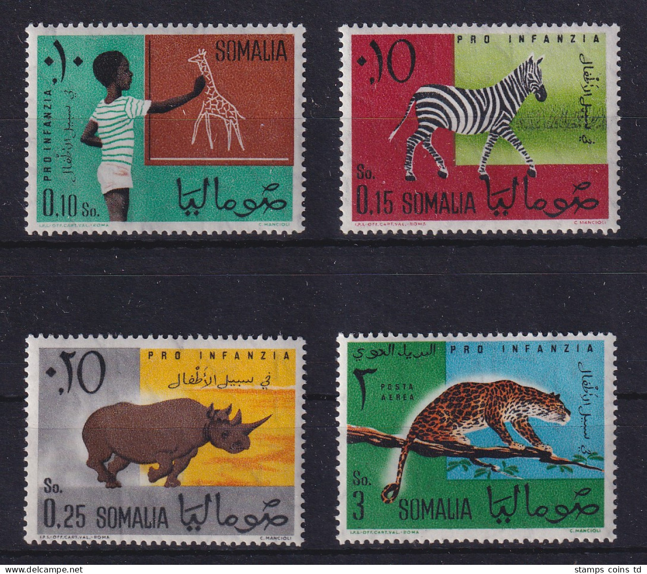 Somalia 1960 Schulkind Und Einheimische Tiere Mi.-Nr. 12-15 Postfrisch ** - Somalie (1960-...)