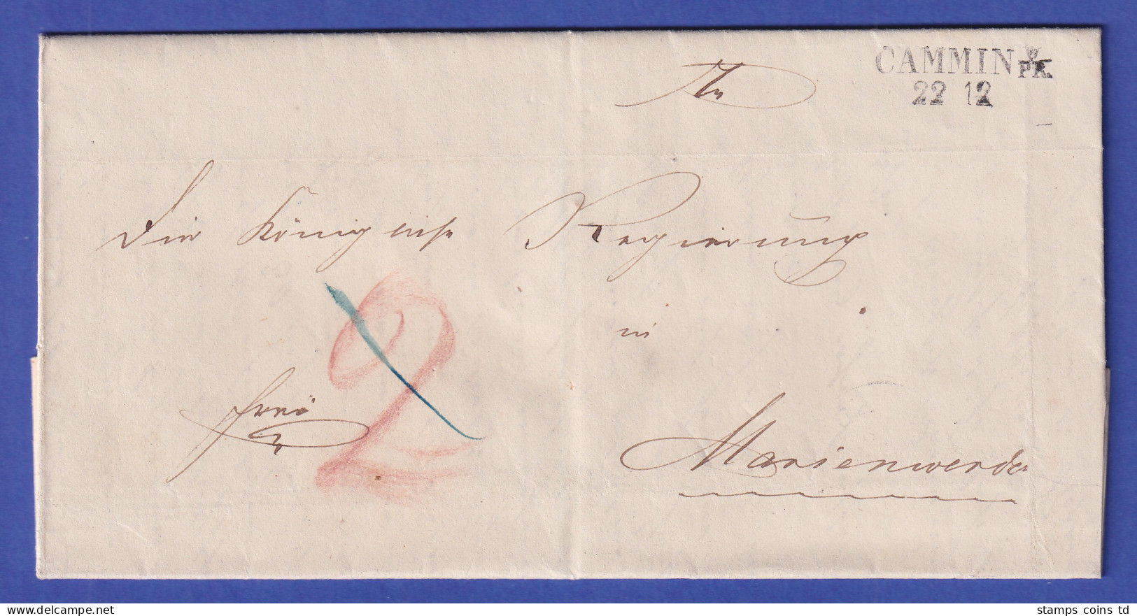 Preußen Dienstbrief Mit Zweizeiler CAMMIN, 1861 - Other & Unclassified