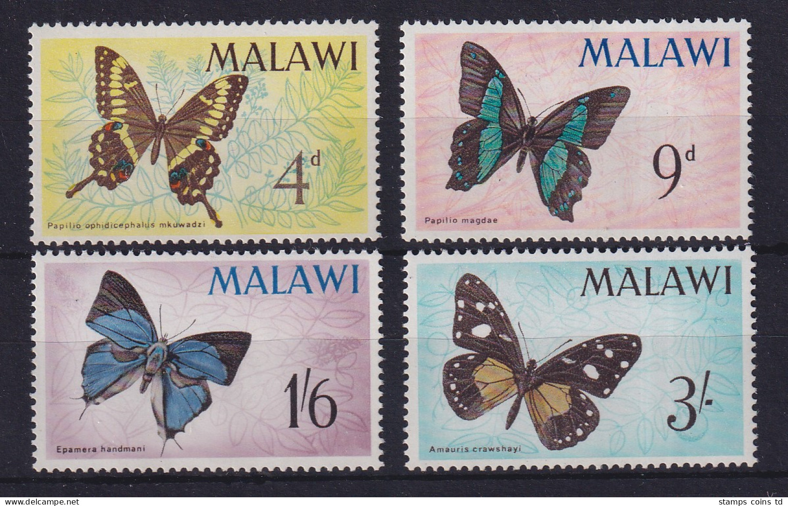 Malawi 1966 Schmetterlinge Mi.-Nr. 37-40 Postfrisch ** - Malawi (1964-...)