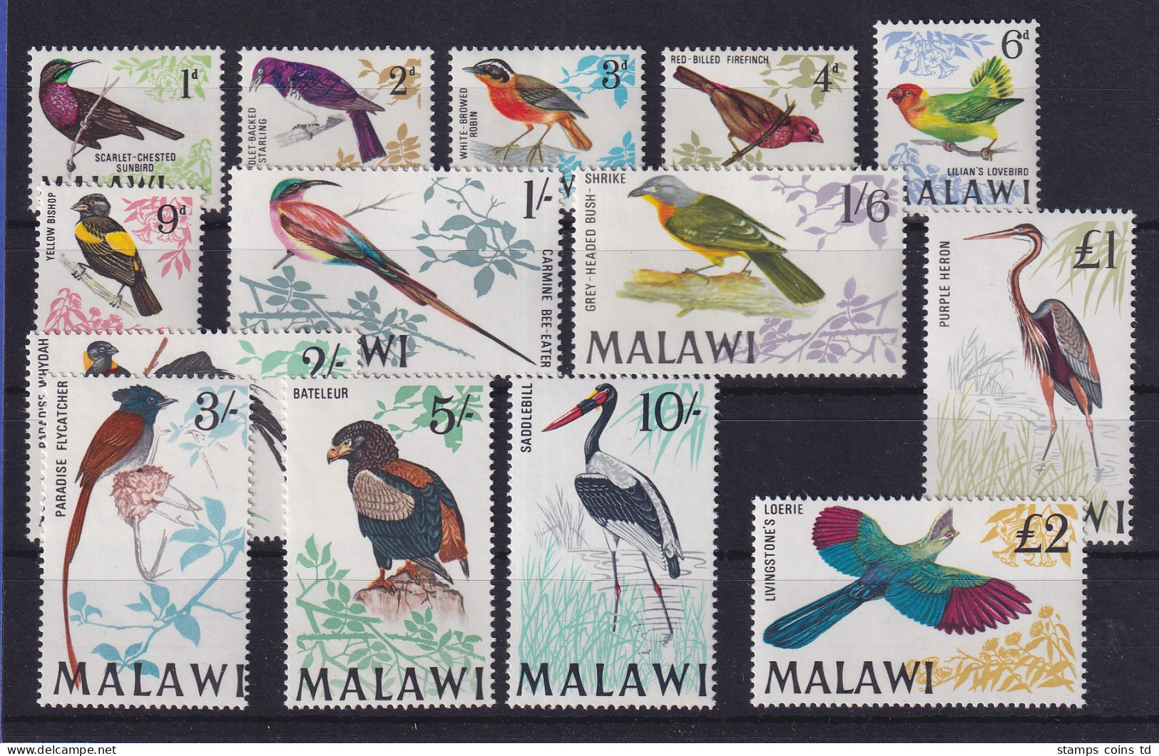 Malawi 1968 Freimarken Vögel Mi.-Nr. 92-105 Postfrisch ** - Malawi (1964-...)