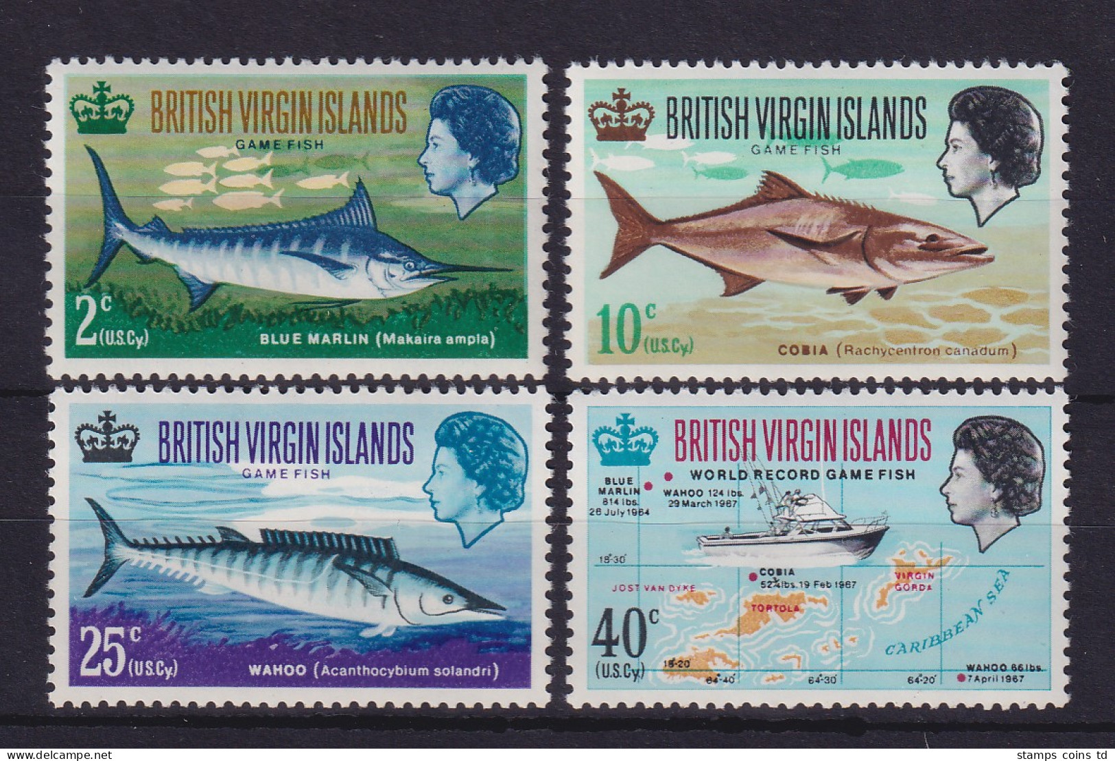British Virgin Islands 1968 Sport-Fischen Mi.-Nr. 182-185 Postfrisch ** - British Virgin Islands