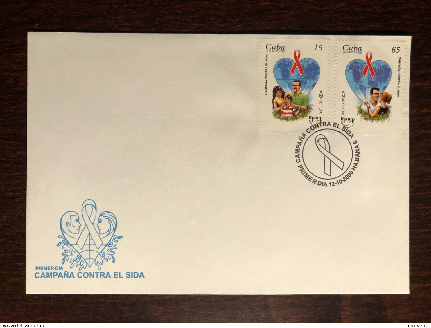 CUBA FDC COVER 2000 YEAR AIDS SIDA HEALTH MEDICINE STAMP - Lettres & Documents