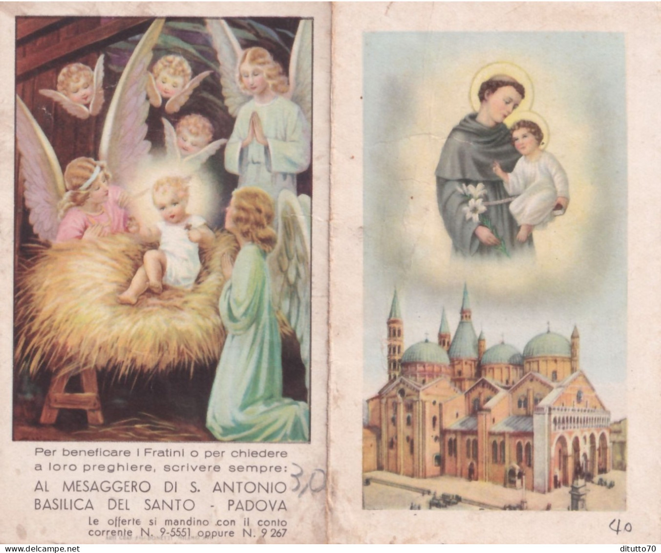 Calendarietto - Madonna Con Bambino - Anno 1939 - Tamaño Pequeño : 1921-40