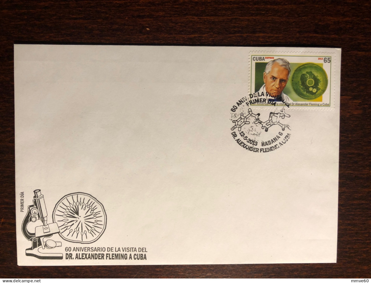 CUBA FDC COVER 2013 YEAR FLEMING ANTIBIOTICS PENICILLIN HEALTH MEDICINE STAMP - Brieven En Documenten