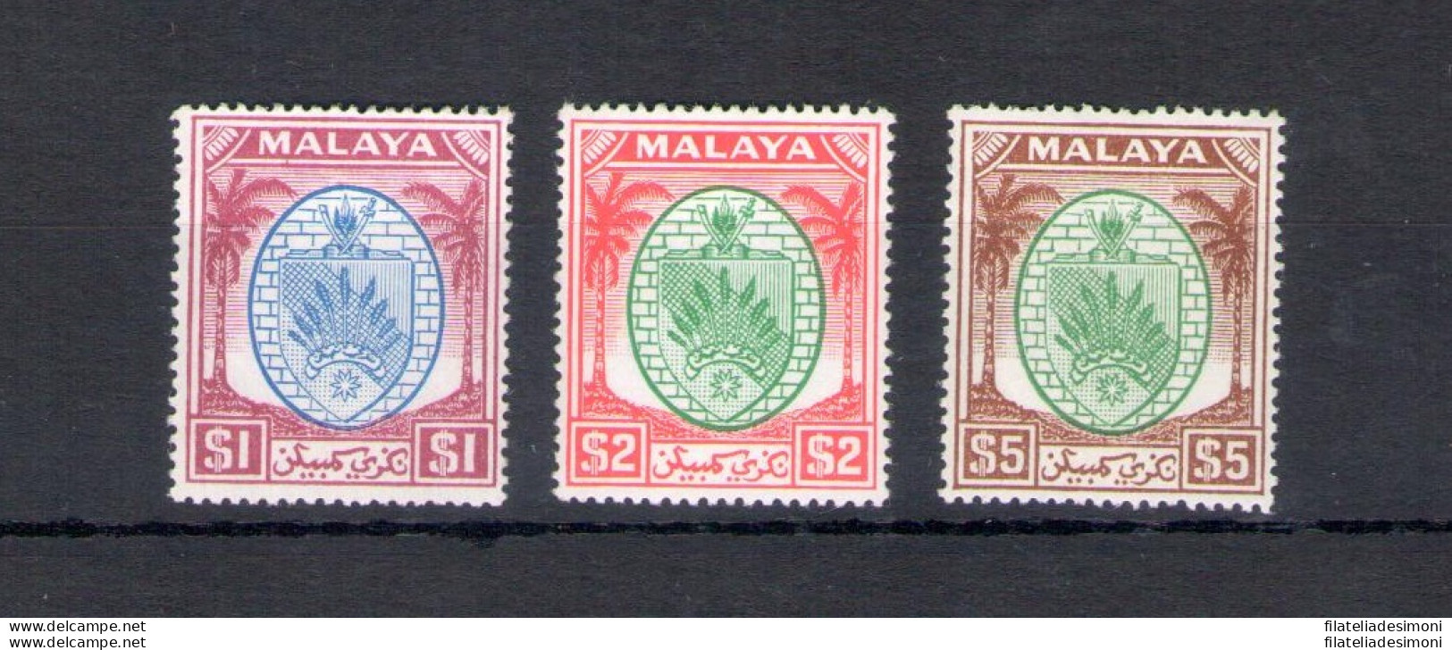 1949-55 NEGRI SEMBILAN, Stanley Gibbons N. 60-62 - 3 Alti Valori - MNH** - Other & Unclassified