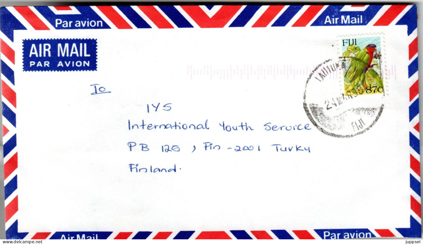 Letter, FIJI, Parrot   /  Lettre  ÎLES FIDJI, Perroquet - Papagayos