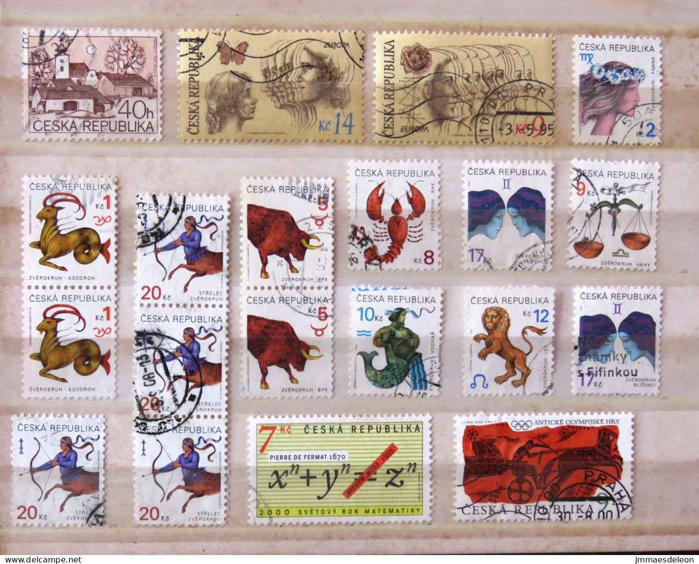 Czech Rep. 1995 - 2000 Women Europa Zodiac Bow Butterfly Mathematics Olympic Greece - Used Stamps