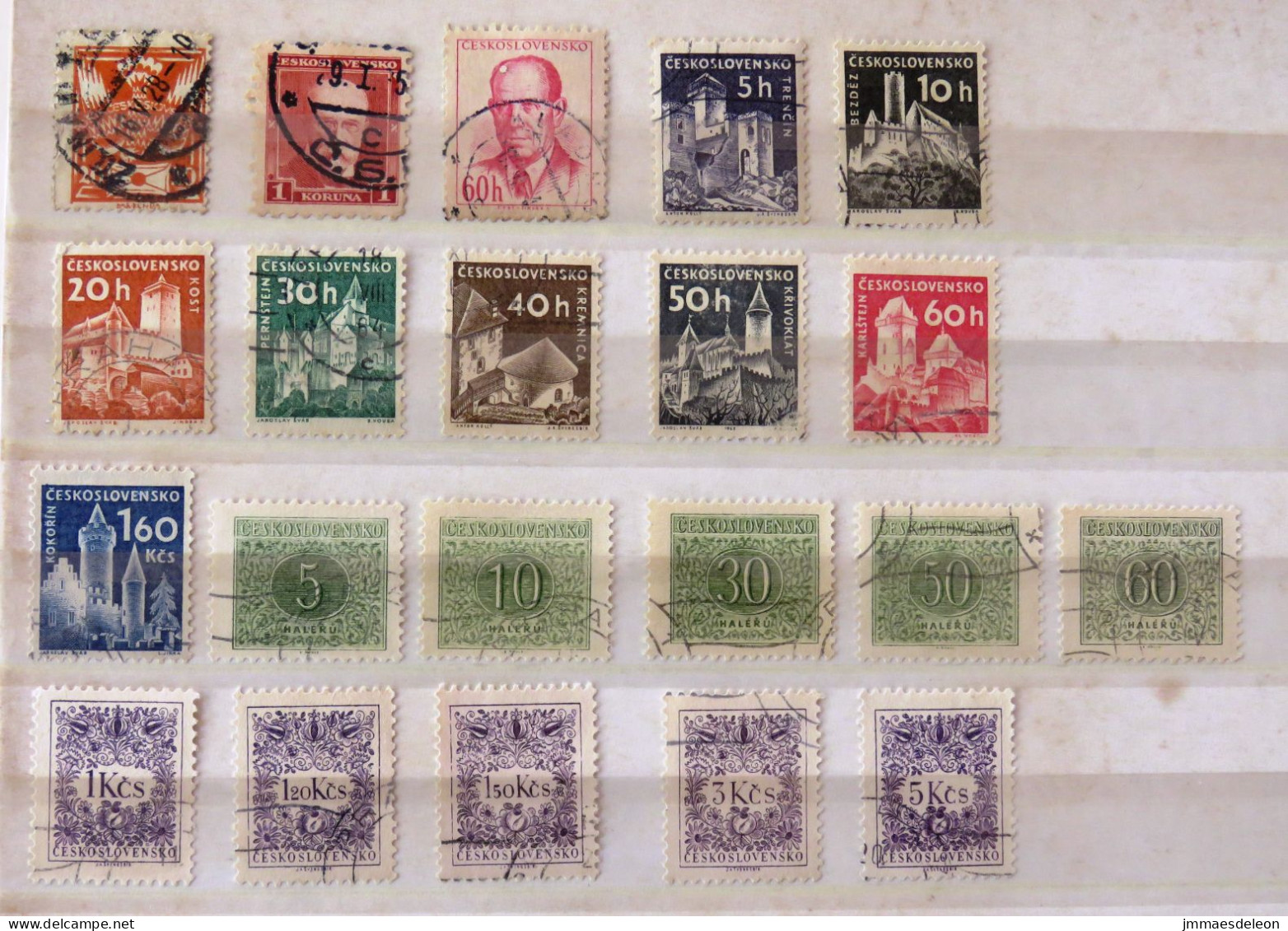 Czechoslovakia 1920 - 1963 Castles  Dove - Used Stamps