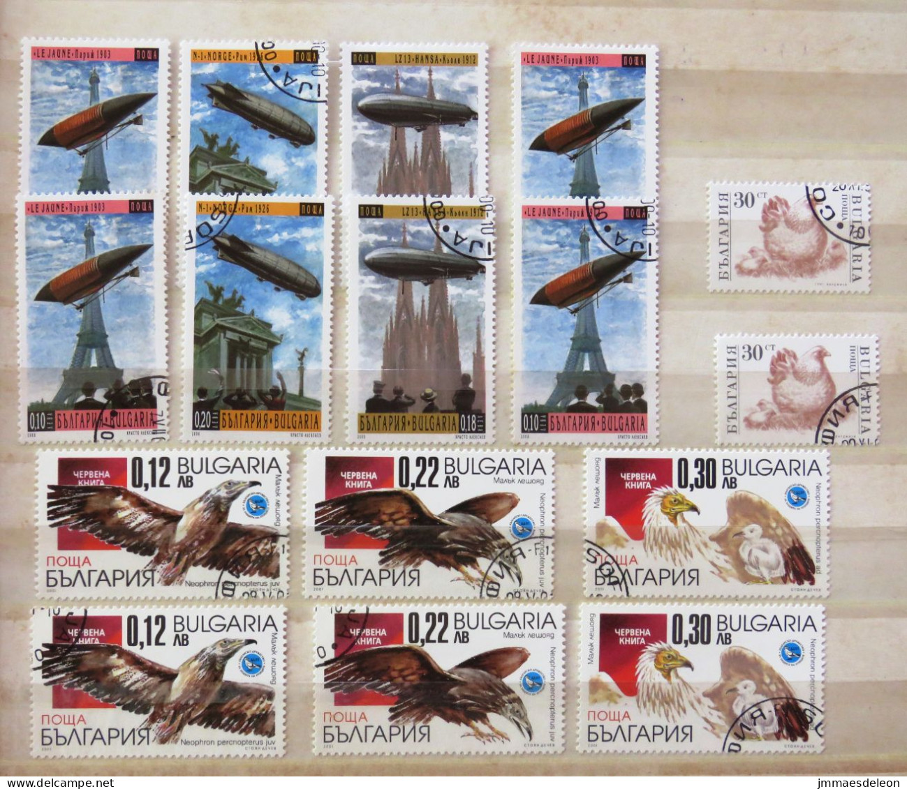 Bulgaria 2000 - 2004 Balloon Zeppelin Bird Eagle Chicken  - Used Stamps