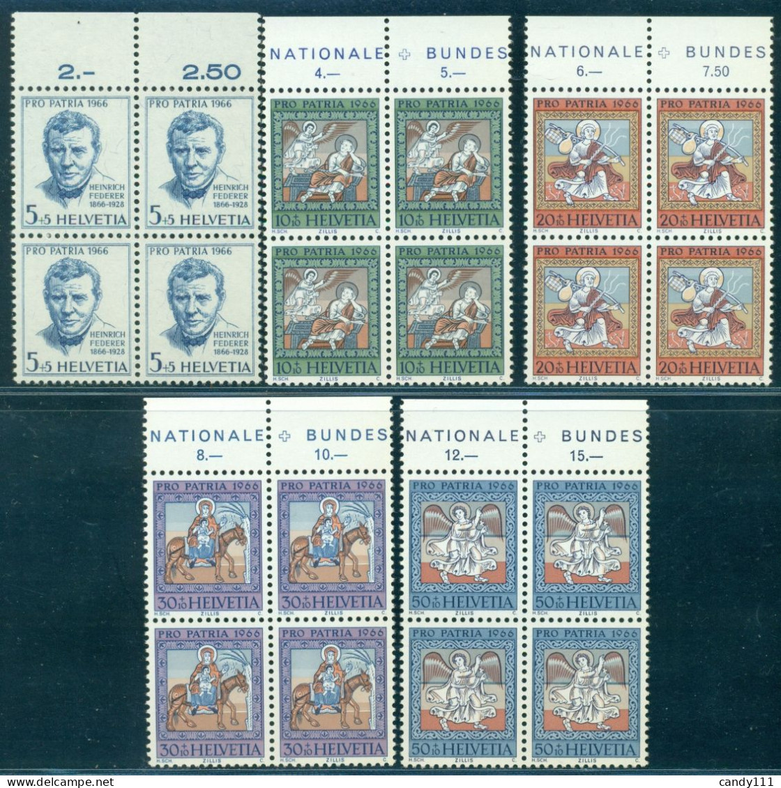 Switzerland 1966 Pro Patria,Federer,Flight Egypt,Joseph,Mary,Paintinting,836,MNH - Religión