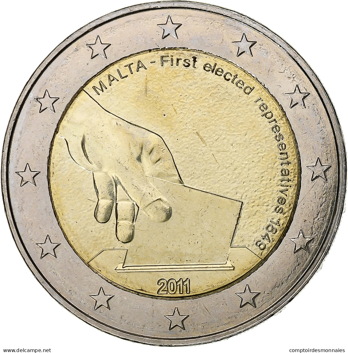 Malte, 2 Euro, 2011, Bimétallique, SPL, KM:144 - Malte