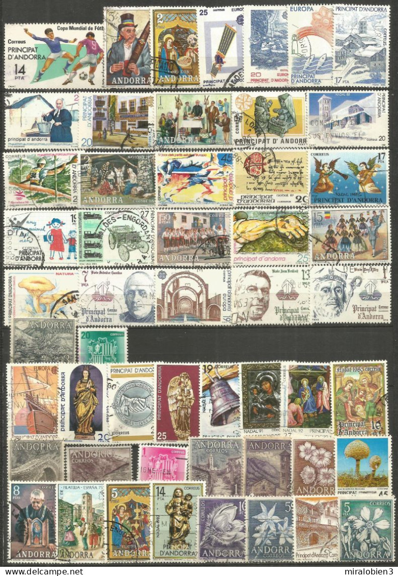 ANDORRA ESPAÑOLA CONJUNTO DE SELLOS USADOS DIFERENTES - Used Stamps