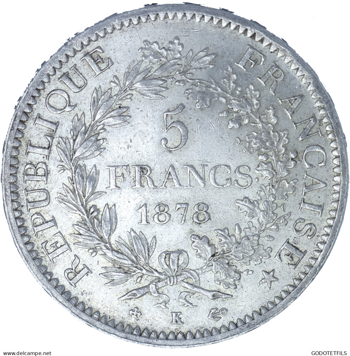 Troisième République- 5 Francs Hercule 1878 Bordeaux - 5 Francs