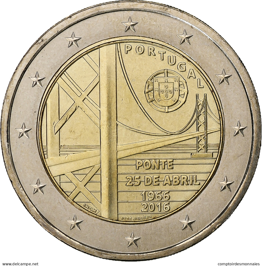 Portugal, 2 Euro, Pont Du 25 Avril, 2016, Lisbonne, Bimétallique, SPL+, KM:866 - Portugal