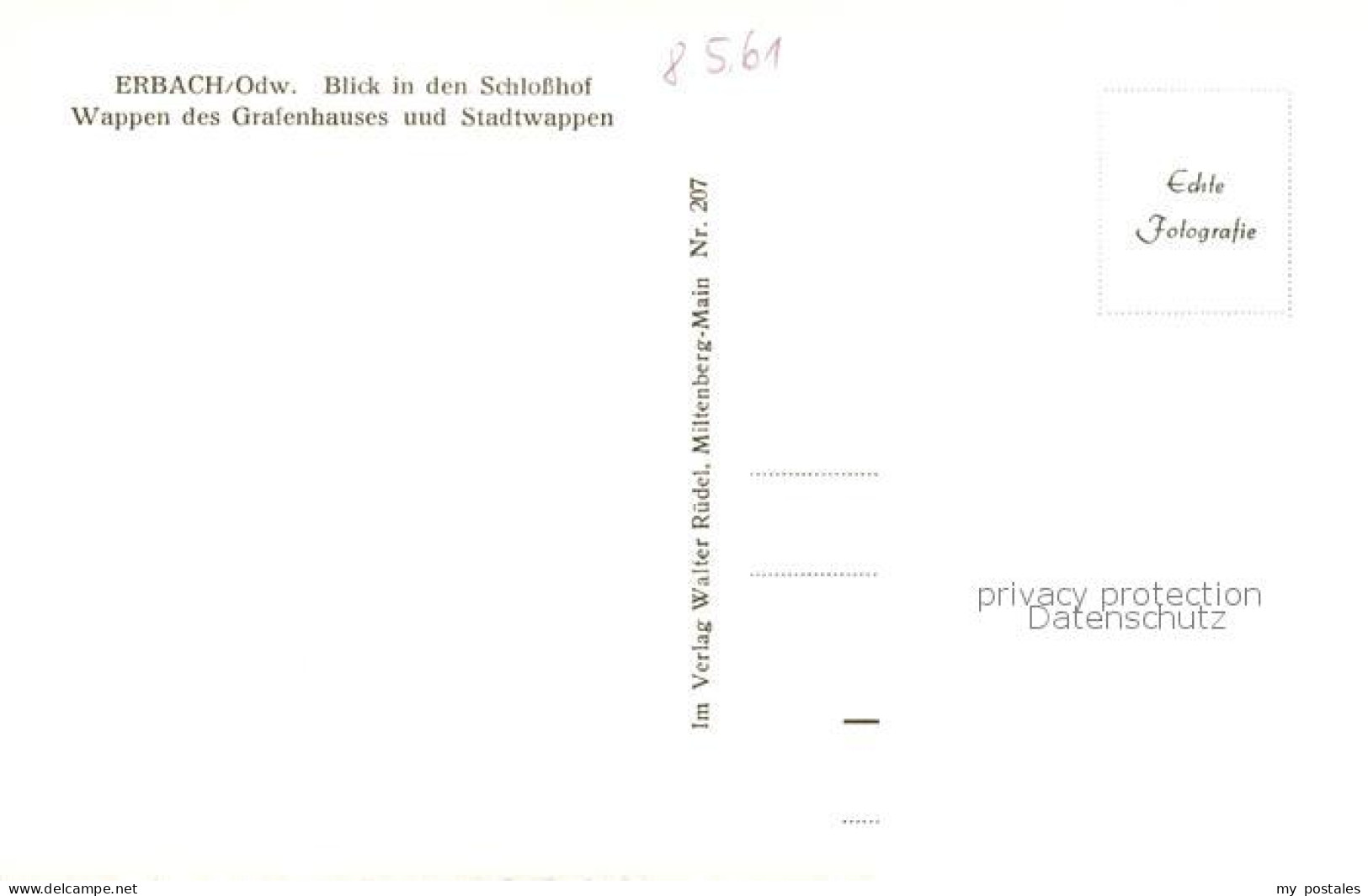 73809682 Erbach Odenwald Schlosshof Wappen Des Grafenhauses Und Stadtwappen Erba - Erbach