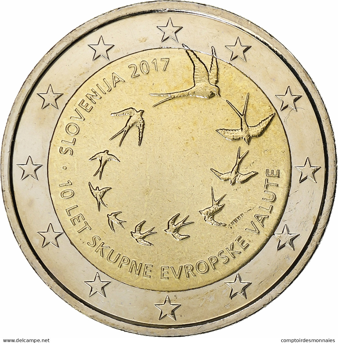 Slovénie, 2 Euro, 2017, Bimétallique, SPL+, KM:New - Eslovenia