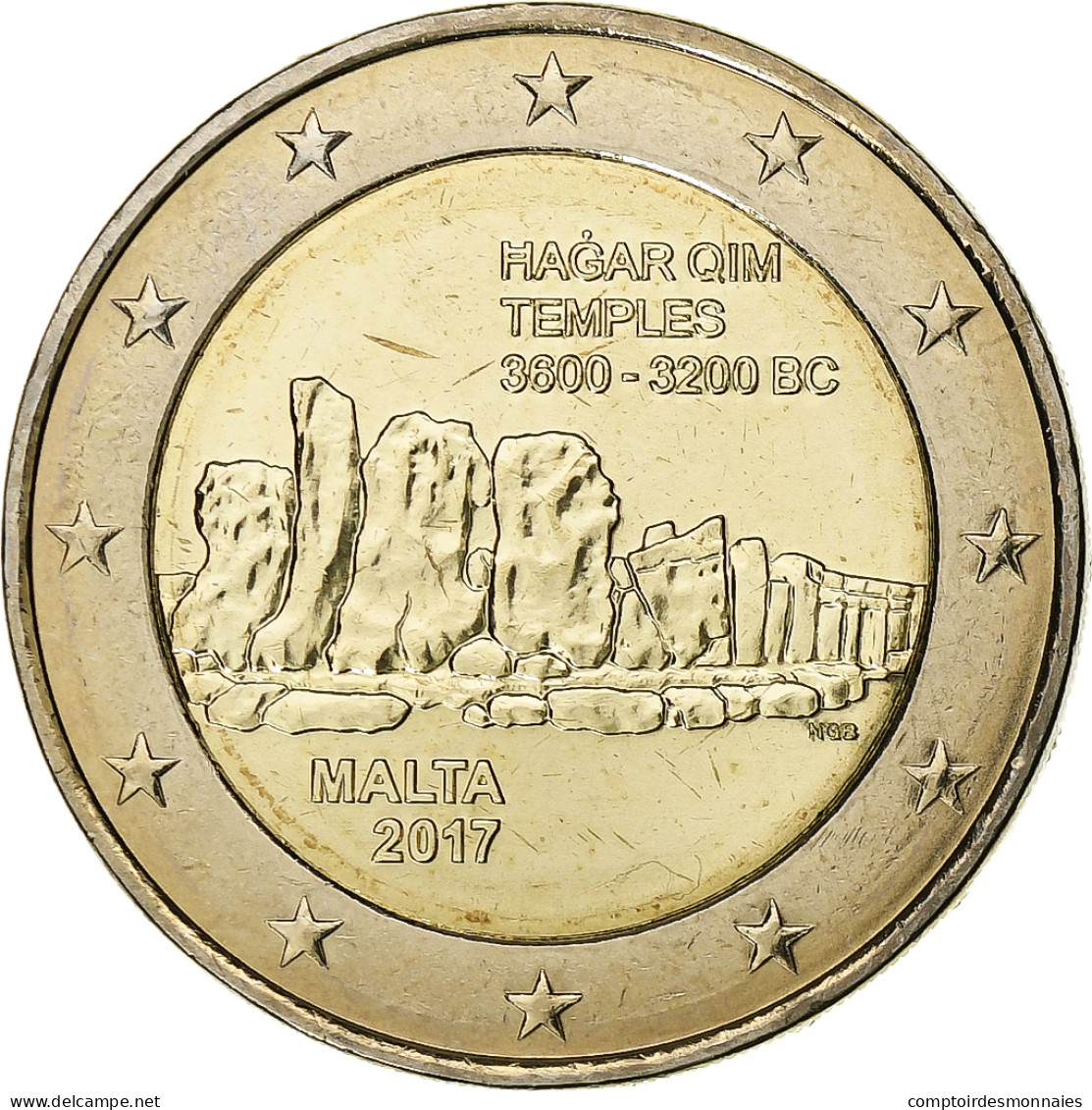 Malte, 2 Euro, 2017, Bimétallique, SPL+, KM:New - Malta