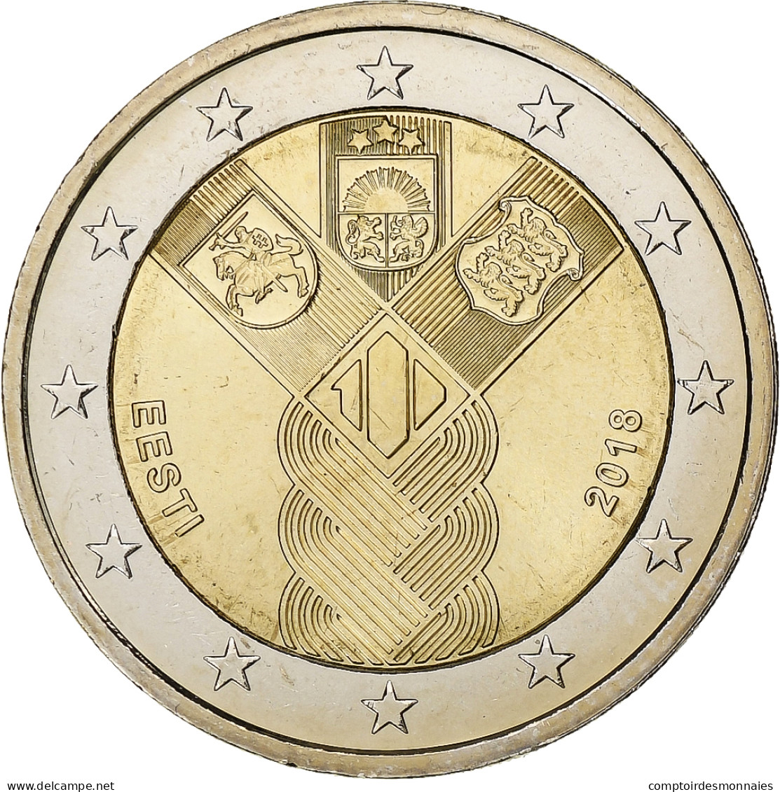 Estonie, 2 Euro, 2018, Bimétallique, SPL - Estonia