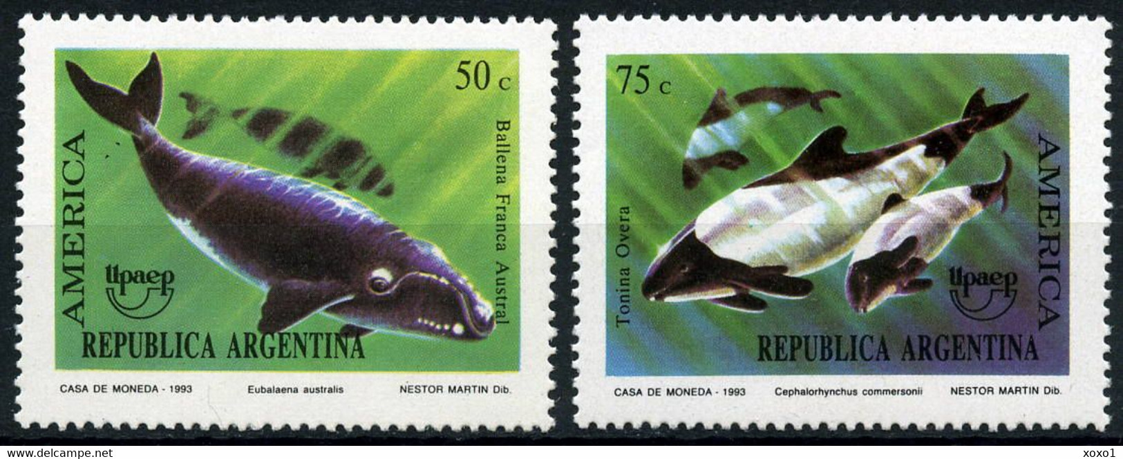 Argentina 1993 MiNr. 2190 - 2191  Argentinien  Marine Mammals  Whales Dolphins AMERICA UPAEP 2v MNH** 4.20 € - Ongebruikt