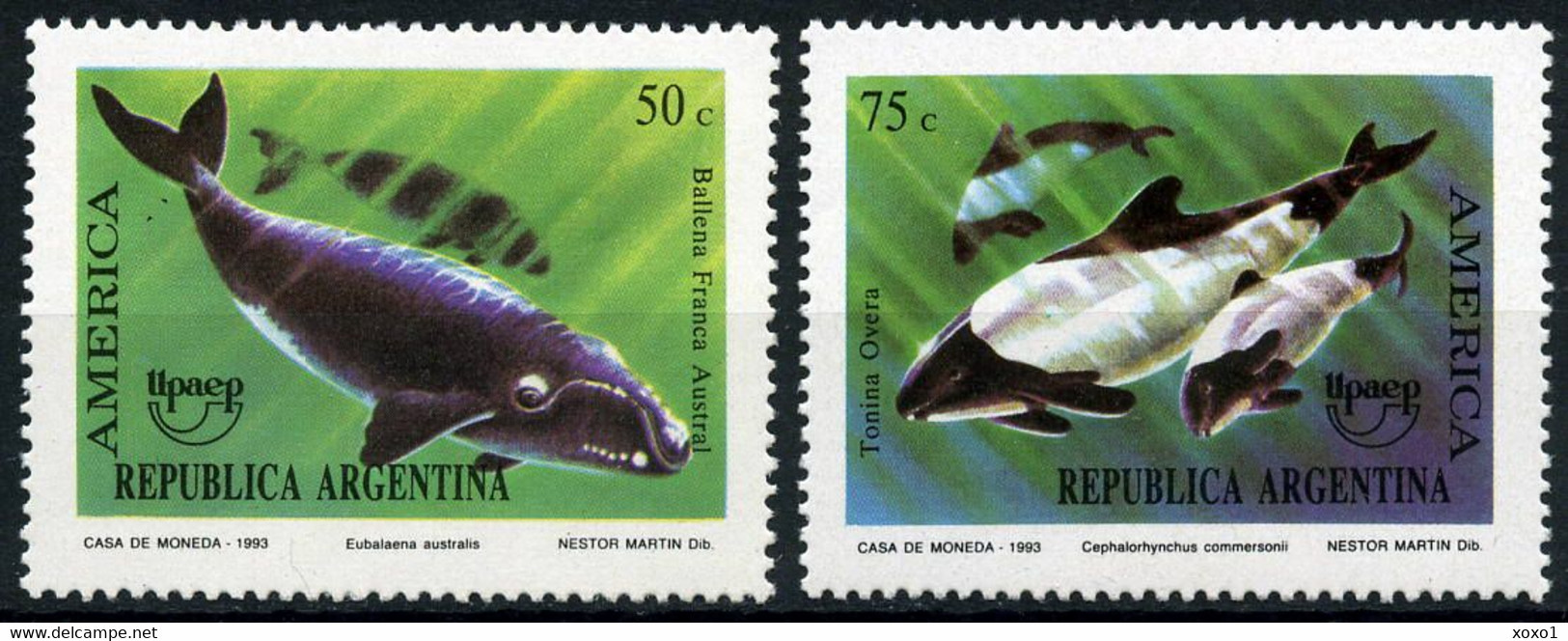 Argentina 1993 MiNr. 2190 - 2191  Argentinien  Marine Mammals  Whales Dolphins AMERICA UPAEP 2v MNH** 4.20 € - Neufs