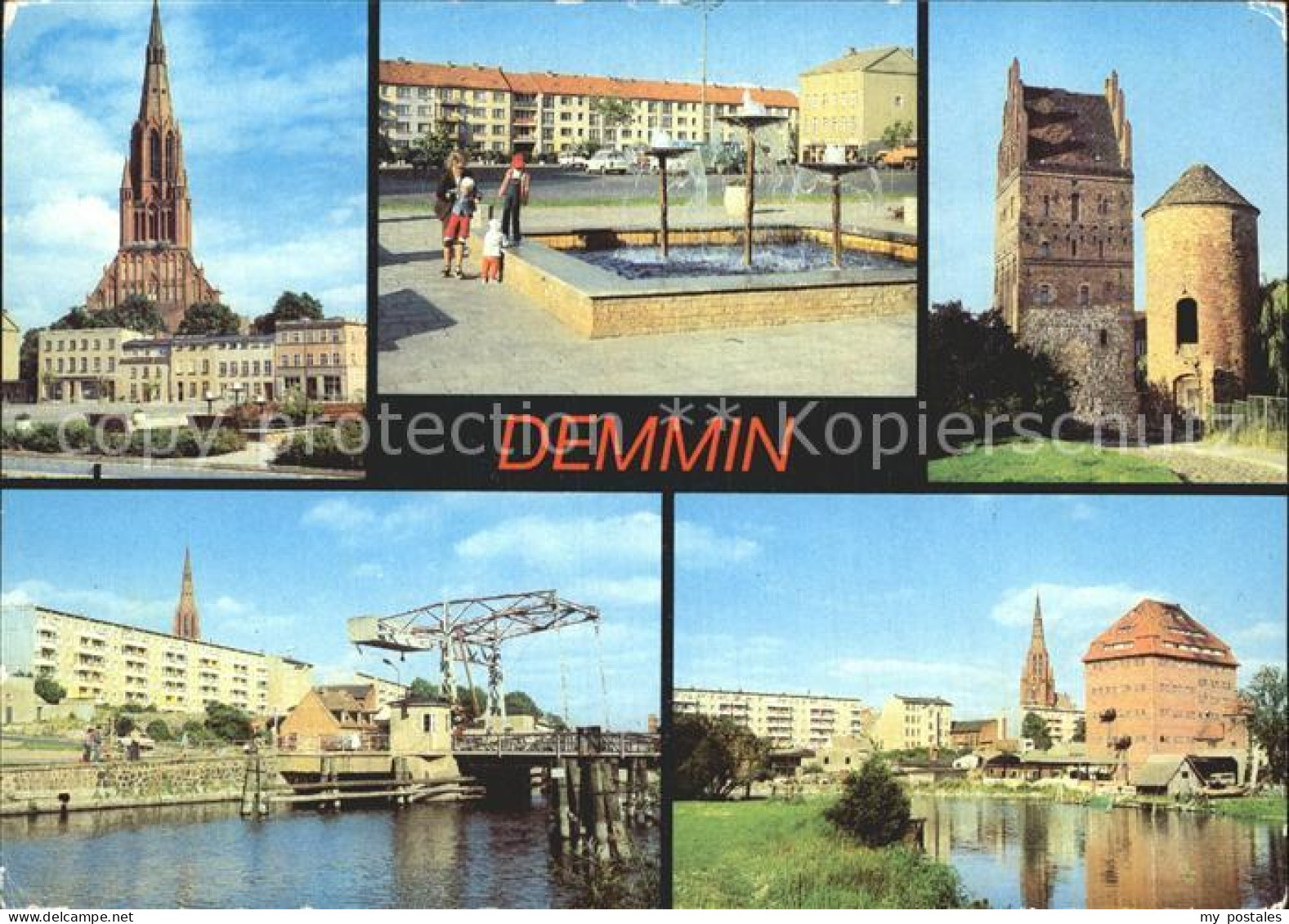 72373498 Demmin Mecklenburg Vorpommern Markt Bartholomaeuskirche Springbrunnen L - Demmin