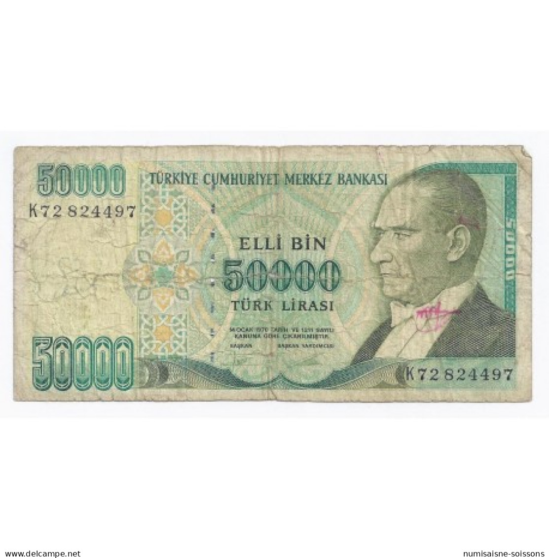 TURQUIE - PICK 203 A - 50 000 LIRA - 1970 (1989) - BEAU - Turquie