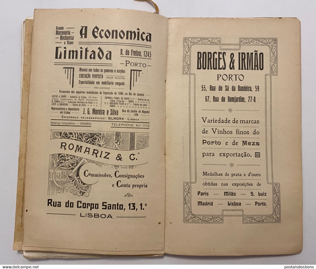 C10) turismo 1909 PORTUGAL SEUS MULTIPLOS ASPECTOS COMO PAÍS DE EXCURSÕES Sociedade Propaganda COM O MAPA!!