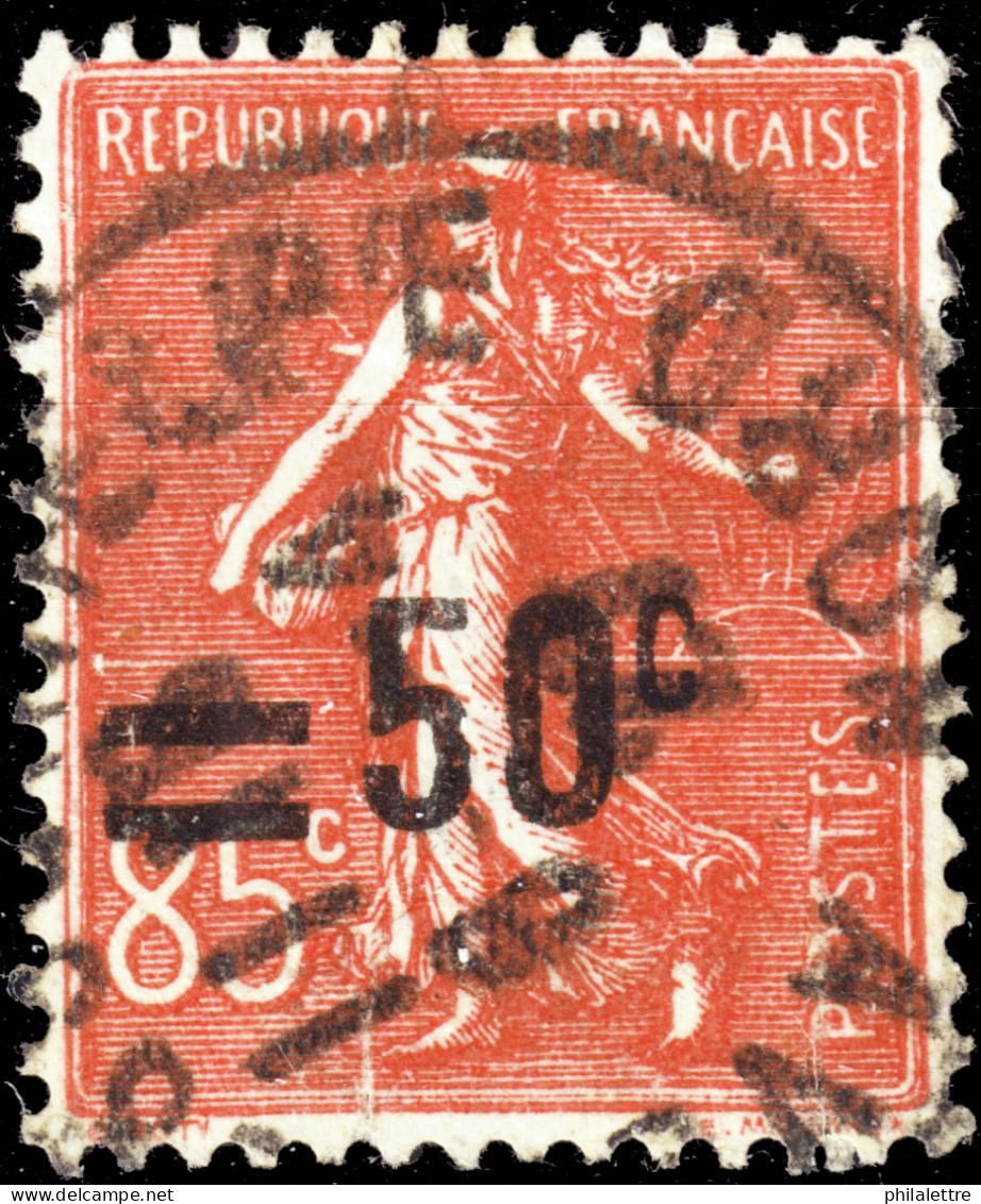 FRANCE - 1926/7 - YV.221 Surcharge Très Déplacée - Obl. B (petit Défaut) - 1922-26 Pasteur