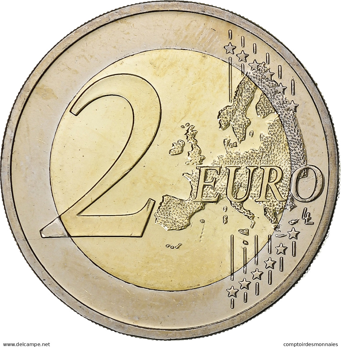 Lettonie, 2 Euro, 30 Ans   Drapeau Européen, 2015, Bimétallique, SPL+, KM:New - Latvia