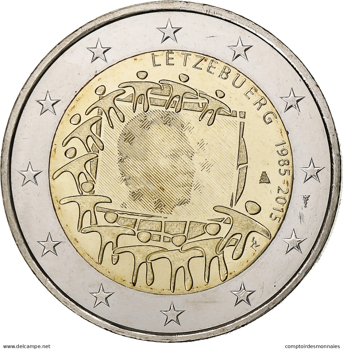 Luxembourg, 2 Euro, 2015, Utrecht, Bimétallique, SPL - Luxembourg