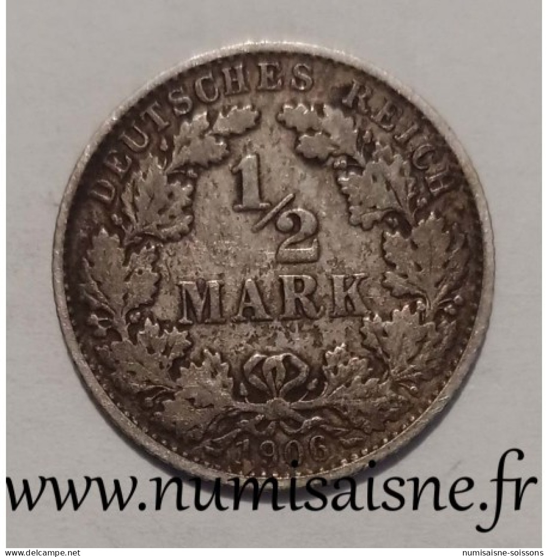 ALLEMAGNE - KM 17 - 1/2 MARK 1906 E - Muldenhütten - TB/TTB - 1 Pfennig