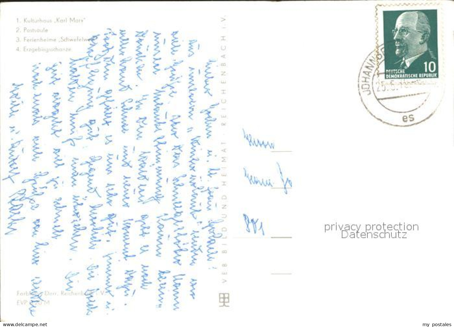 72371995 Johanngeorgenstadt Kulturhaus Karl Marx Postsaeule Ferienheime Schwefel - Johanngeorgenstadt