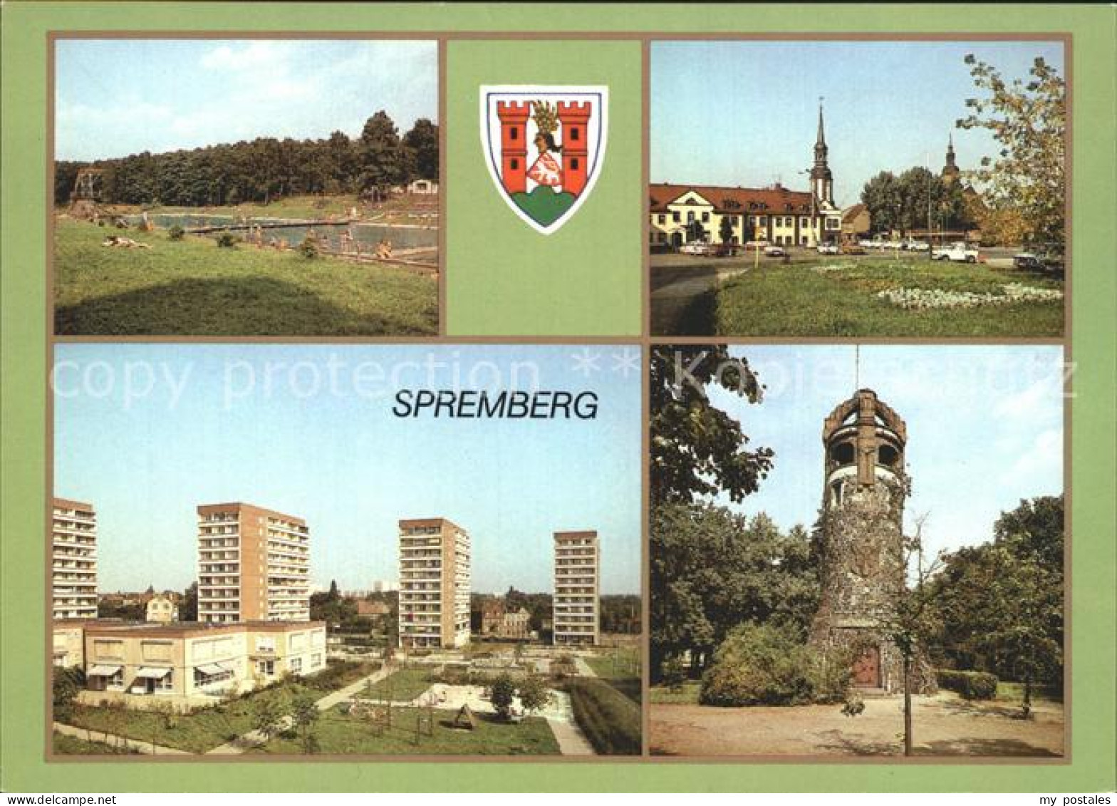 72371421 Spremberg Niederlausitz Freibad Markt Neubauten Hochhaeuser Georgenturm - Spremberg