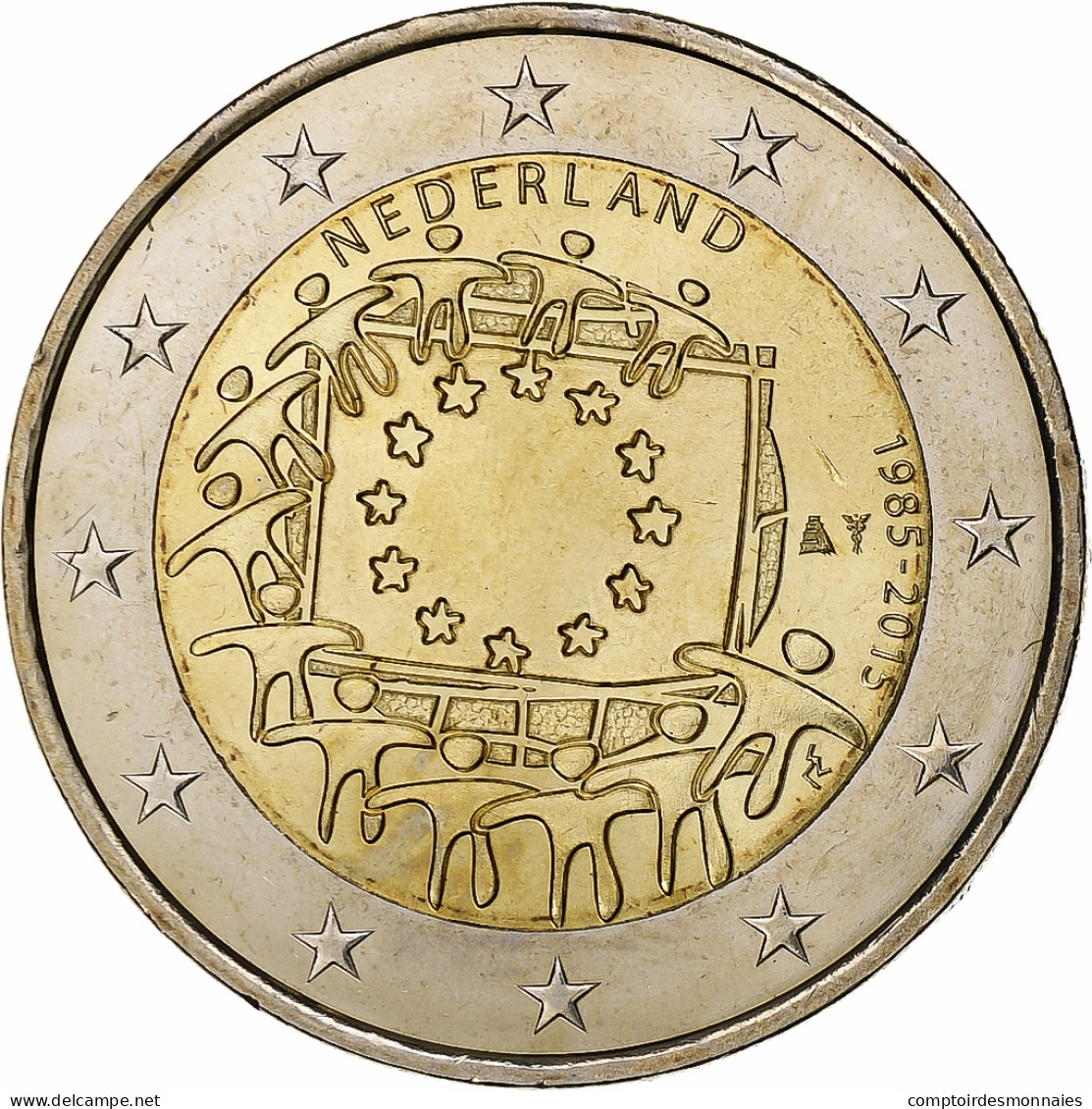 Pays-Bas, 2 Euro, 2015, Utrecht, Bimétallique, SPL+ - Netherlands