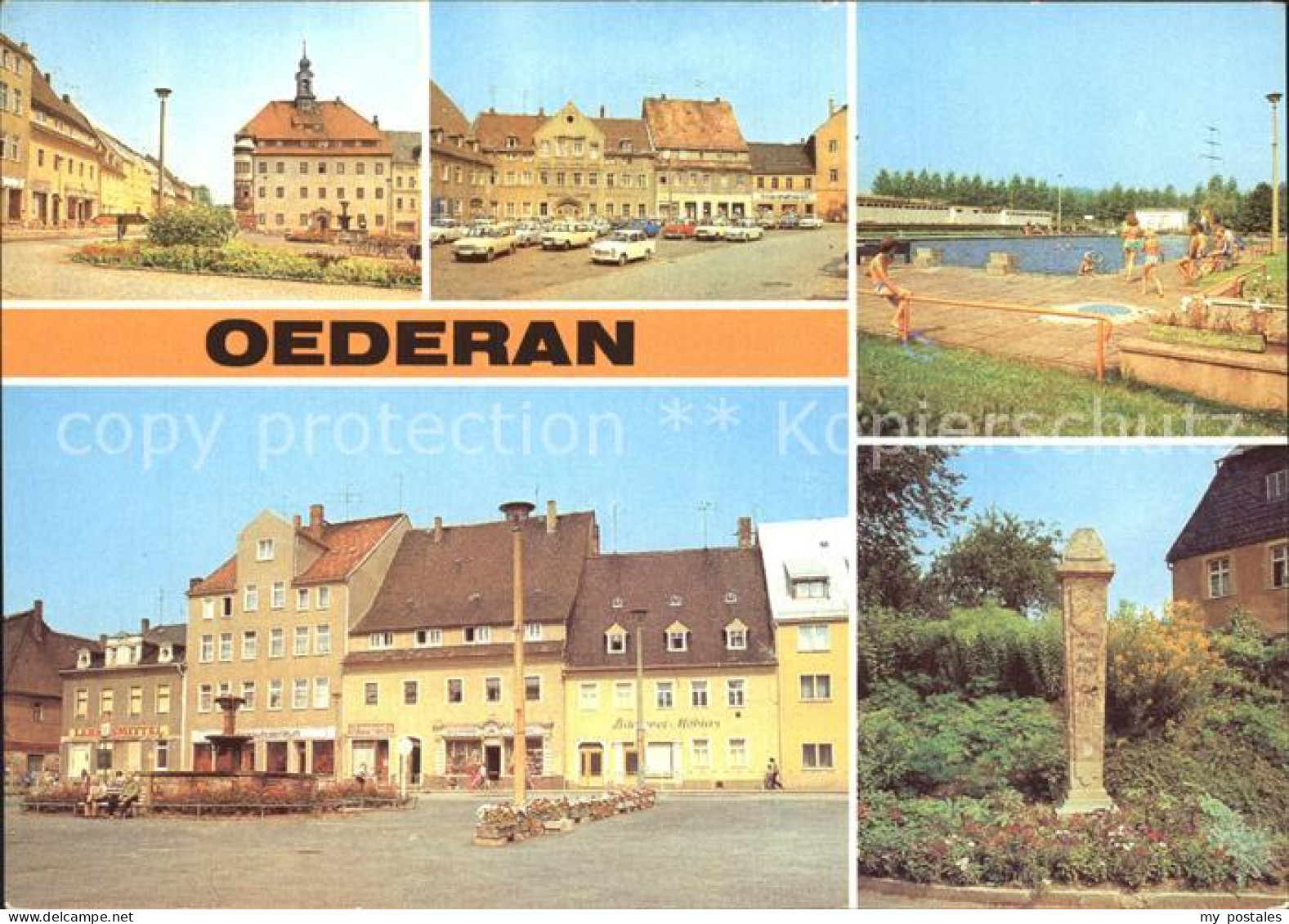 72369939 Oederan Rathaus Und Platz Der Befreiung Stadtbad Postmeilensaeule Oeder - Oederan