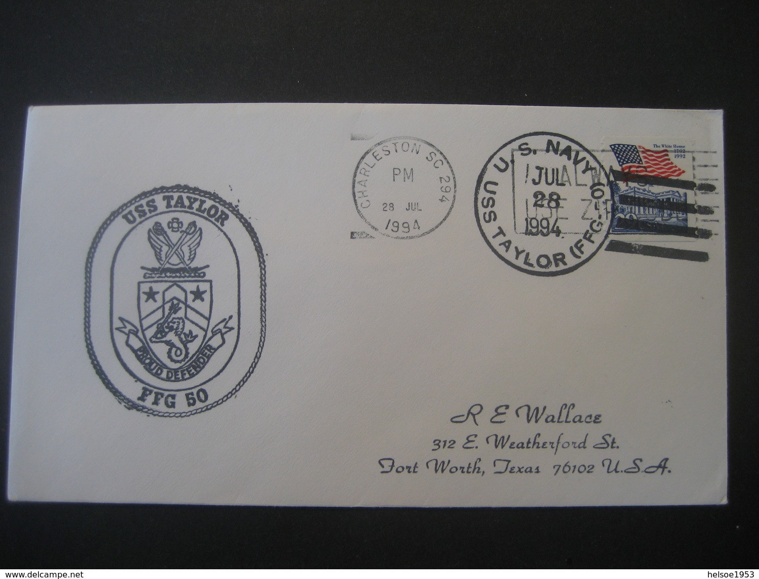 Vereinigte Staaten 1994- US Navy USS Taylor FFG 50 - Briefe U. Dokumente