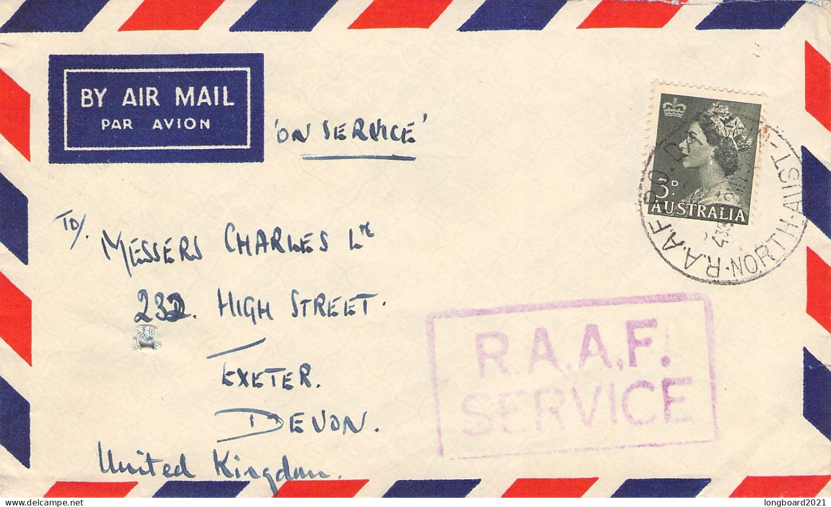 AUSTRALIA - AIRMAIL R.A.A.F.-SERVICE - UK / 5160 - Cartas & Documentos